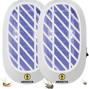 HENSITA Upgraded Electronic Bug Zapper -Indoor Mosquitoes Fly Killer – Mosquito Eradicator- UV Light Powerful Insect Trap- Eco-Friendly Non-toxic 2 Packs Plug-in Electric Insect For Home (White)