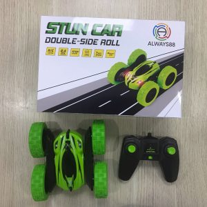 Remote Control Car, Bukm RC Stunt Cars, 4WD 2.4Ghz Double Sided 360° Flips Rotating Vehicles, Off Road Stunt Car for 3 4 5 6 7 8-12 Year Old Kids Boys Girls Christmas Birthday Gift (Green)