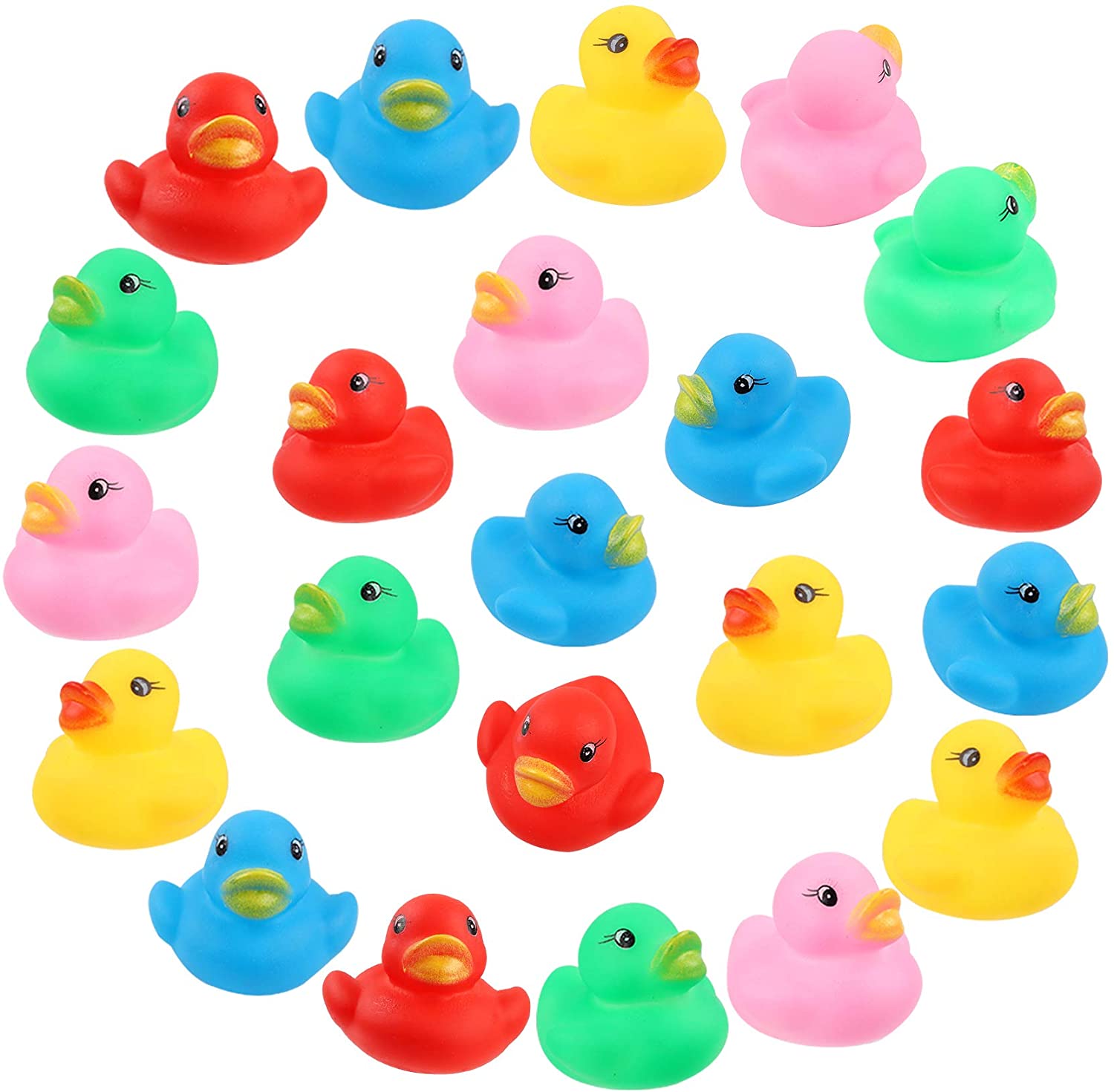  50 Pack Multicolor Mini Rubber Duck Bath Toy Colored