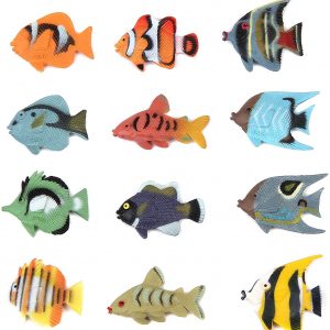 Fun Central 24 Pieces – Mini Tropical Fish Party Favor, Fish Figure for Kids – Assorted Styles