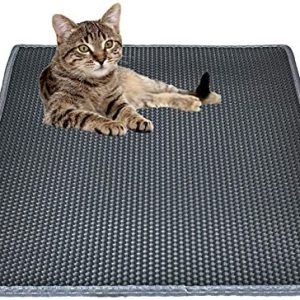 Cat Litter Mat Litter Trapping Mat, 30″ X 24″ Inch Honeycomb Double Layer Design Waterproof Urine Proof Trapper Mat for Litter Boxes, Large Size Easy Clean Scatter Control