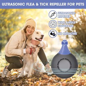 Ultrasonic Flea and Tick Repeller for Dogs and Cats – Ultrasonic, Natural, Chemical – Free Tick and Flea Repeller – Flea and Tick Treatment for Dogs