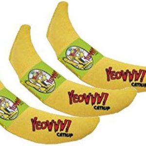 YEOWWW! DuckyWorld 100% Organic Catnip Leaf & Flower Cat Toy Banana 3 Pack