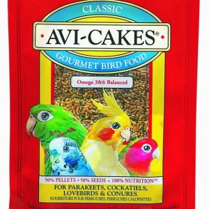 LAFEBER’S Classic Avi-Cakes Pet Bird Food, Made with Non-GMO and Human-Grade Ingredients, for Cockatiels Conures Parakeets (Budgies) Lovebirds, 8 oz