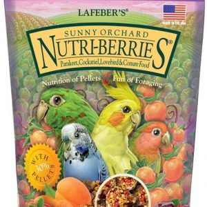 LAFEBER’S Sunny Orchard Nutri-Berries Pet Bird Food, Made with Non-GMO and Human-Grade Ingredients, for Cockatiels Conures Parakeets (Budgies) Lovebirds, 10 oz