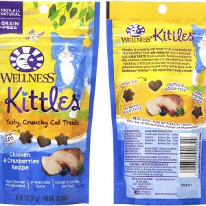 Wellness Kittles Cat Treat Variety Pack – 3 Flavors (Chicken & Cranberries, Salmon & Cranberries, and Tuna & Cranberries Flavors) – 2 oz Each (3 Total Pouches)